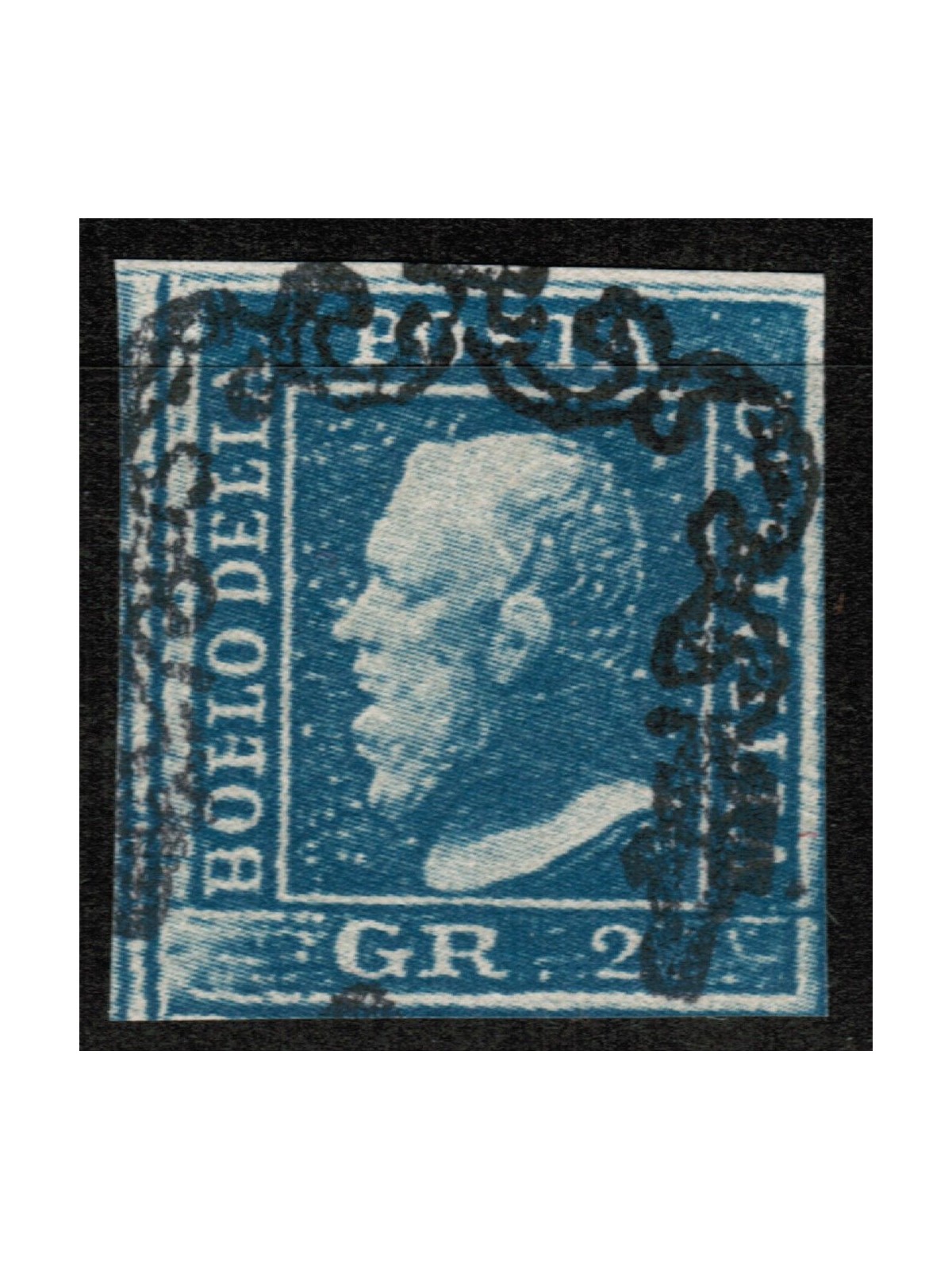 REGNO DI SICILIA 1859 2 grana azzurro us