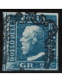 KINGDOM OF SICILY 1859 2 grana azzurro used