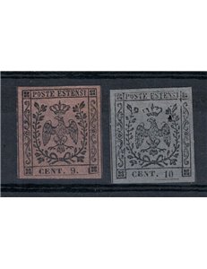 DUCATO DI MODENA 1855-57 Segnatasse per giornali 2v MH*