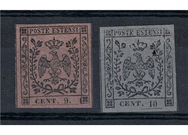 DUKEDOM OF MODENA 1855-57 Tax stamp for newspapers 2v MH*