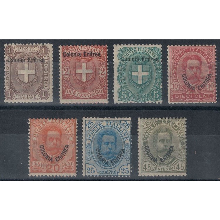 ERITREA 1895-99 Ordinary series 7v MH*