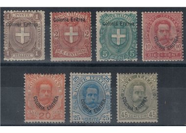 ERITREA 1895-99 Ordinary series 7v MH*