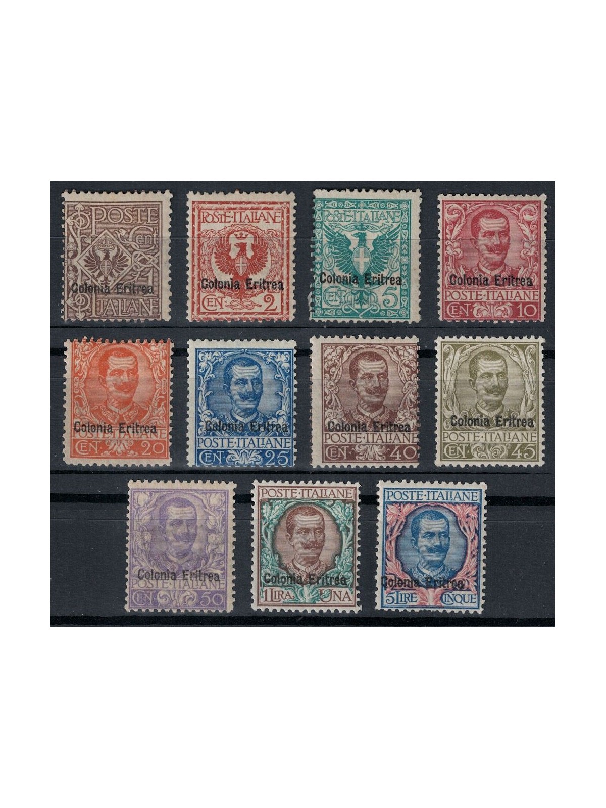 ERITREA 1903 Serie floreale 11v MH*