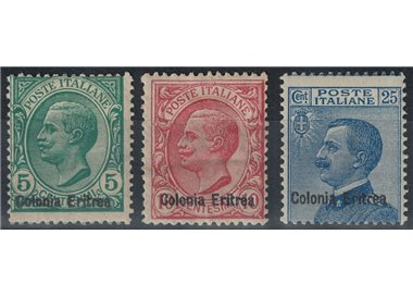 ERITREA 1908-09 Serie ordinaria 3v MH*