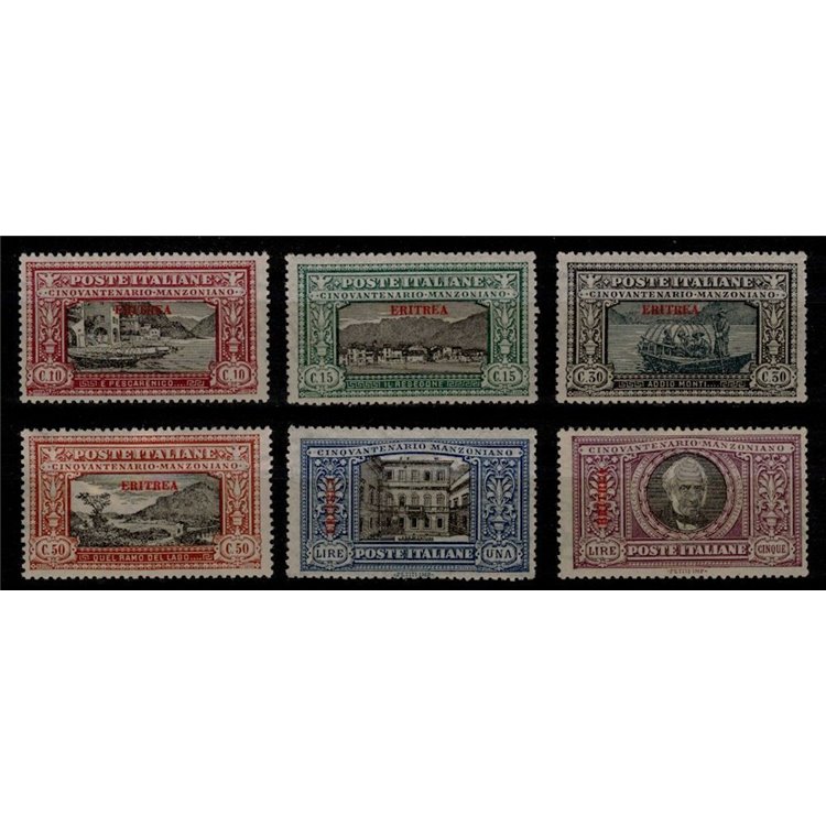 ERITREA 1924 Alessandro Manzoni 6v MH*