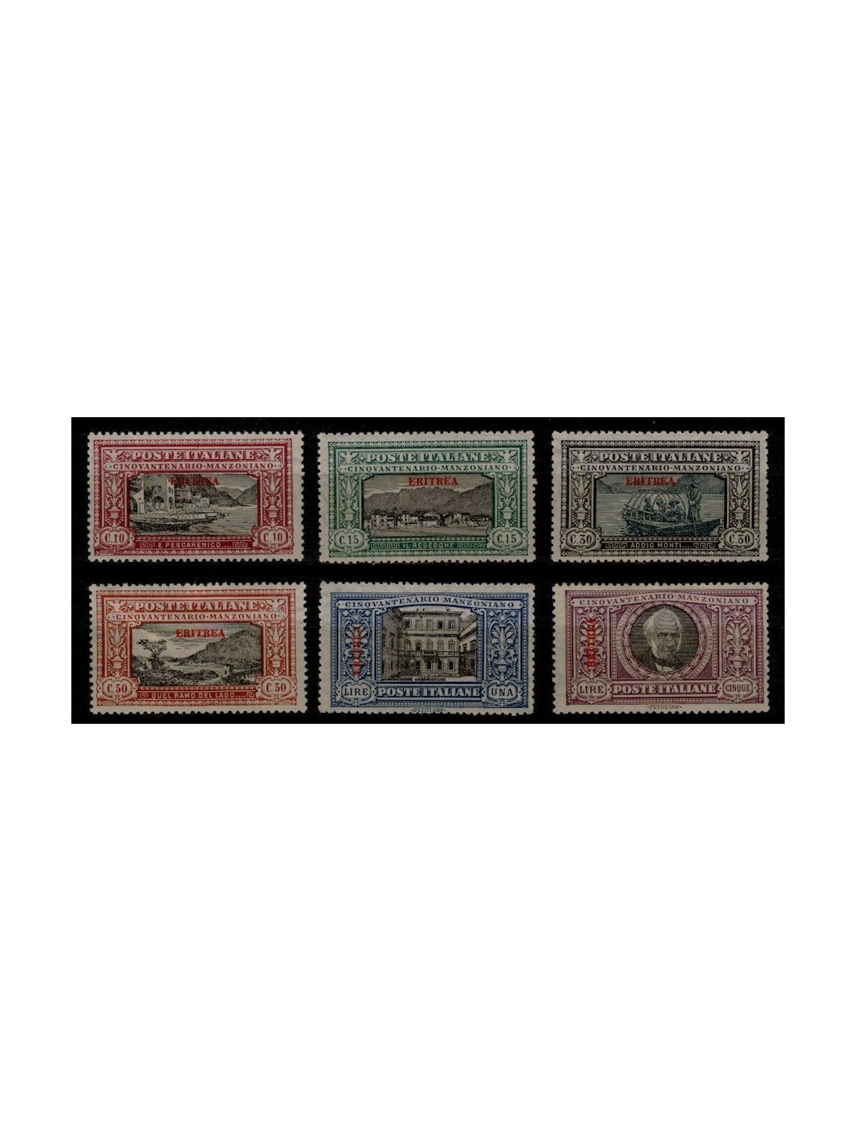 ERITREA 1924 Alessandro Manzoni 6v MH*