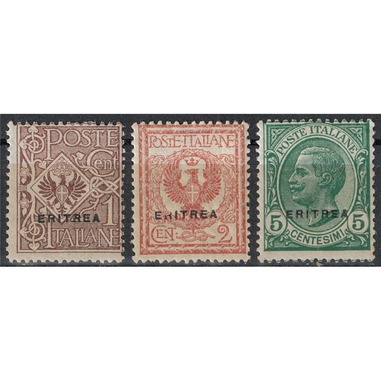 ERITREA 1924 Serie ordinaria 3v MH*
