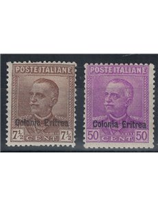 ERITREA 1928-29 Overprinted Eritrea Colony 2v MH*