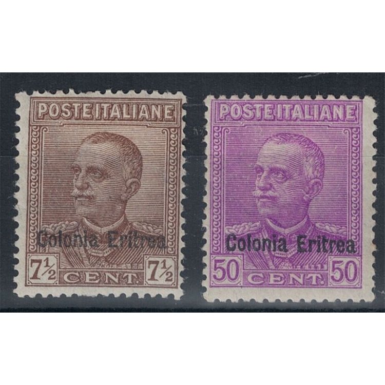 ERITREA 1928-29 Overprinted Eritrea Colony 2v MH*