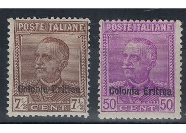 ERITREA 1928-29 Overprinted Eritrea Colony 2v MH*