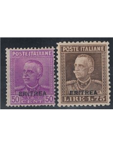 ERITREA 1928-29 Soprastampati Eritrea 2v MH*