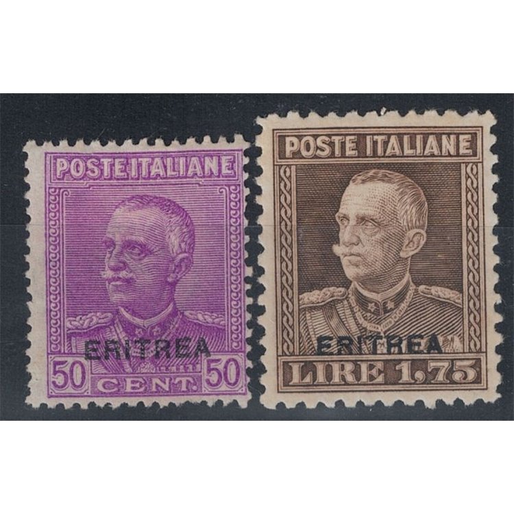 ERITREA 1928-29 Soprastampati Eritrea 2v MH*