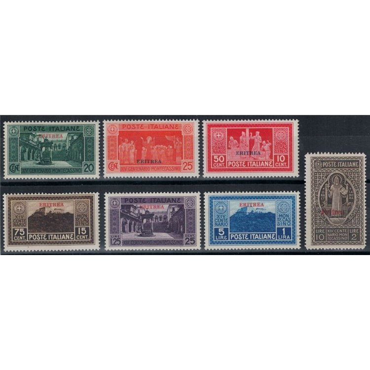 ERITREA 1929 Abbey of Montecassino 7v MH*