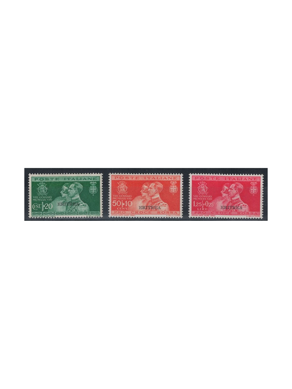 ERITREA 1930 Wedding of Prince Umberto 3v MH*