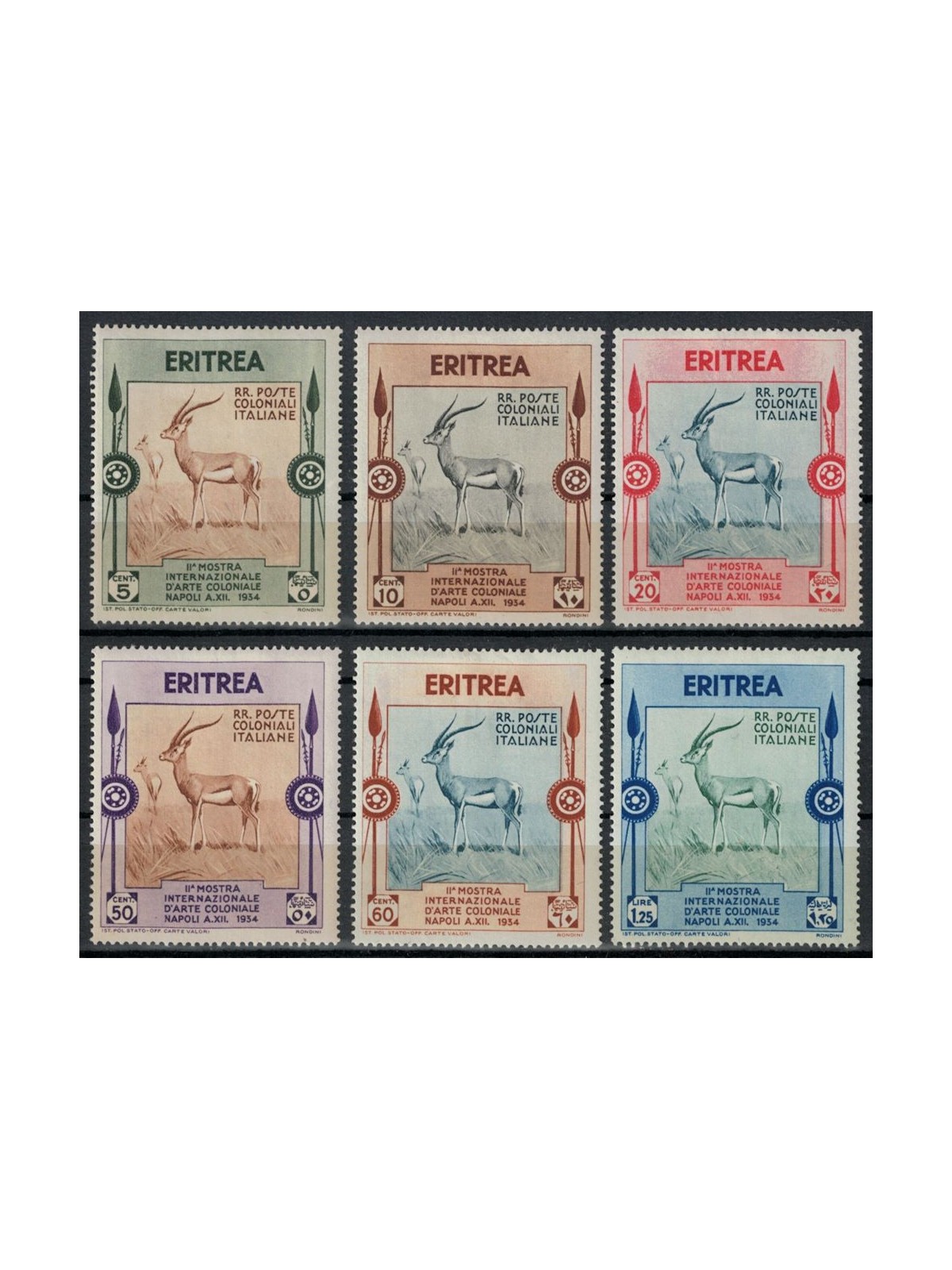 ERITREA 1934 Colonial Art Exhibition 6v MH*