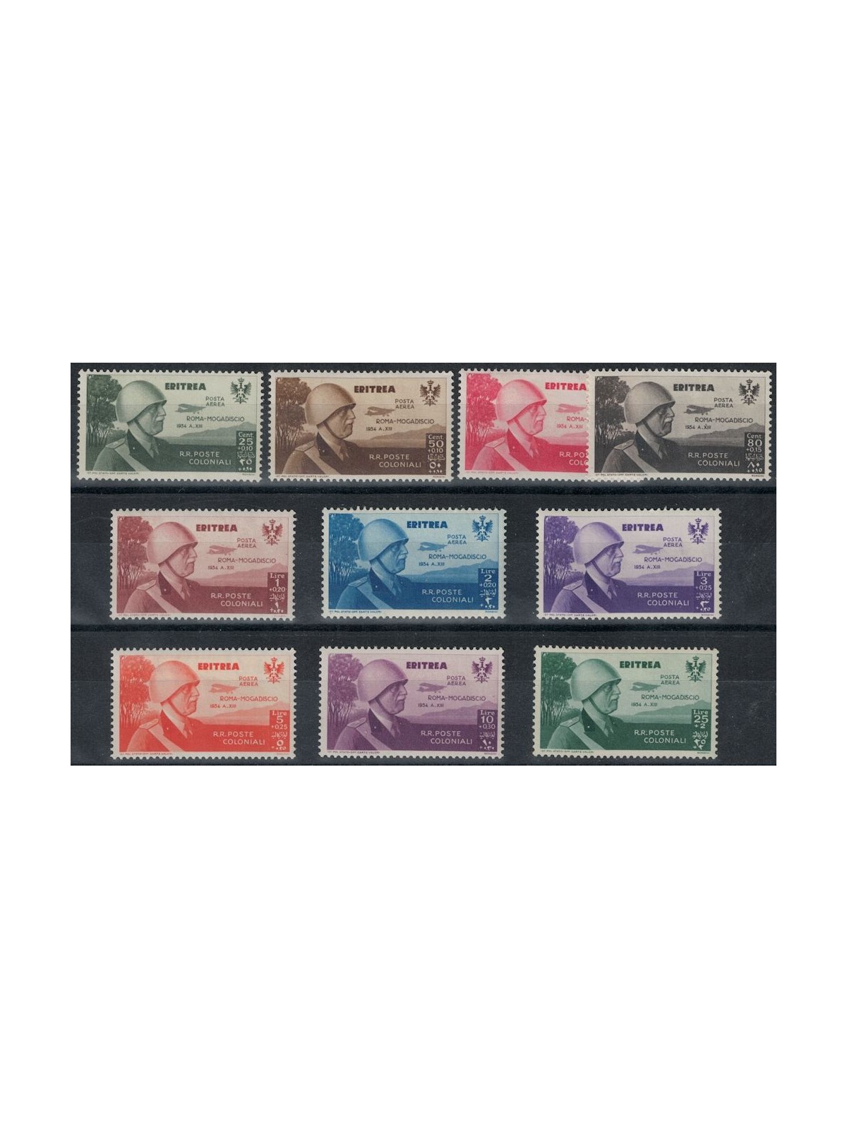 ERITREA 1934 Rome-Mogadishu Flight 10v MH*