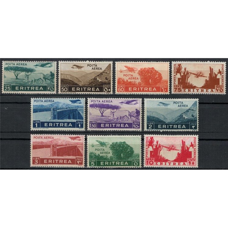 ERITREA 1936 Serie Pittorica (posta aerea) 10v MH*