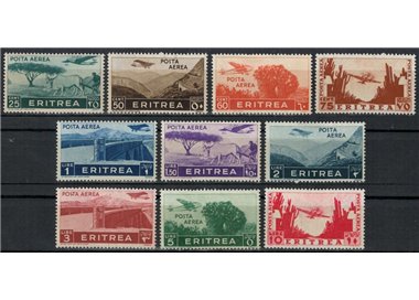 ERITREA 1936 Serie Pittorica (posta aerea) 10v MH*