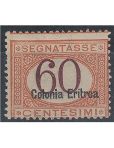 ERITREA 1926 60c orange and brown postmark MH*
