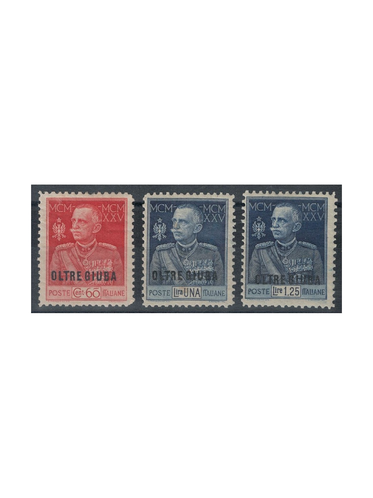 OLTRE GIUBA 1925-26 Giubileo del Re dent. 11 3v MH*