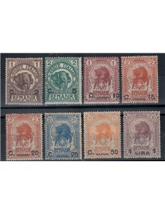 SOMALIA ITALIANA 1906-16 Serie ordinaria 8v MH*