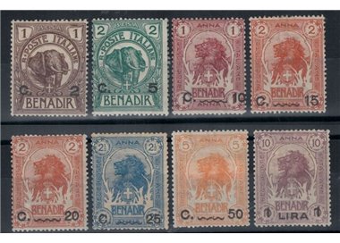 SOMALIA ITALIANA 1906-16 Serie ordinaria 8v MH*