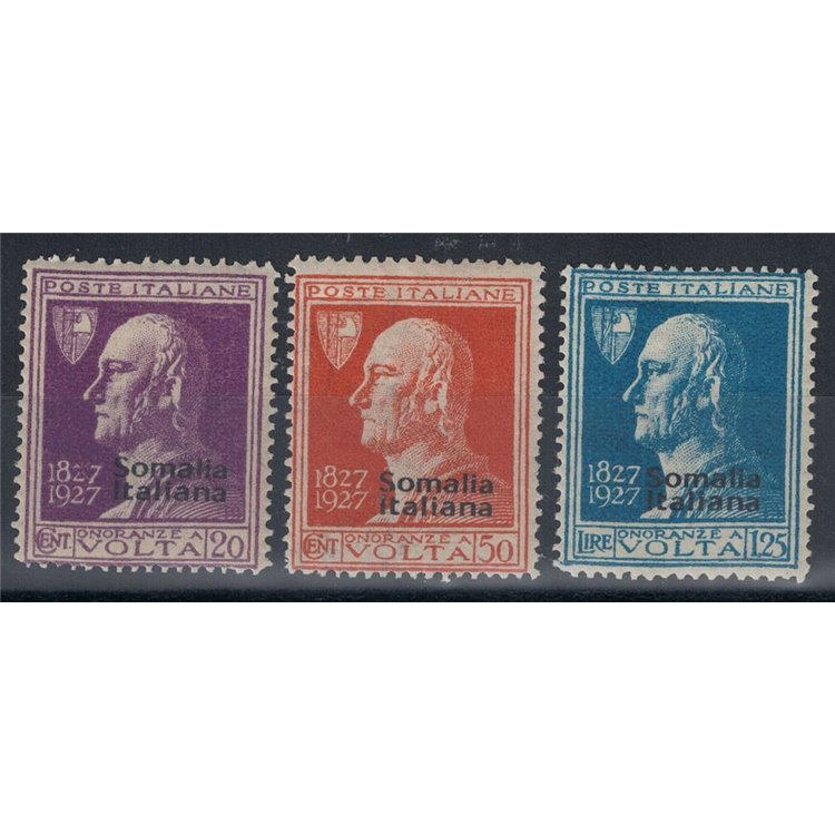 SOMALIA ITALIANA 1927 Alessandro Volta 3v MH*
