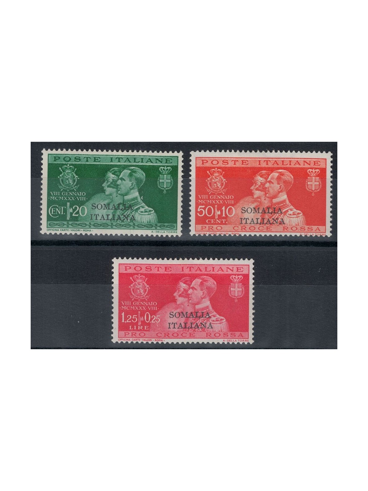 SOMALIA ITALIANA 1930 Nozze del Principe Umberto 3v MH*