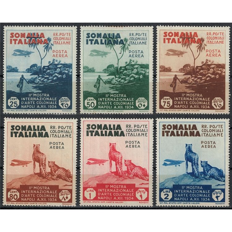 ITALIAN SOMALIA 1934 Colonial art exhibition (airmail) 6v MH*