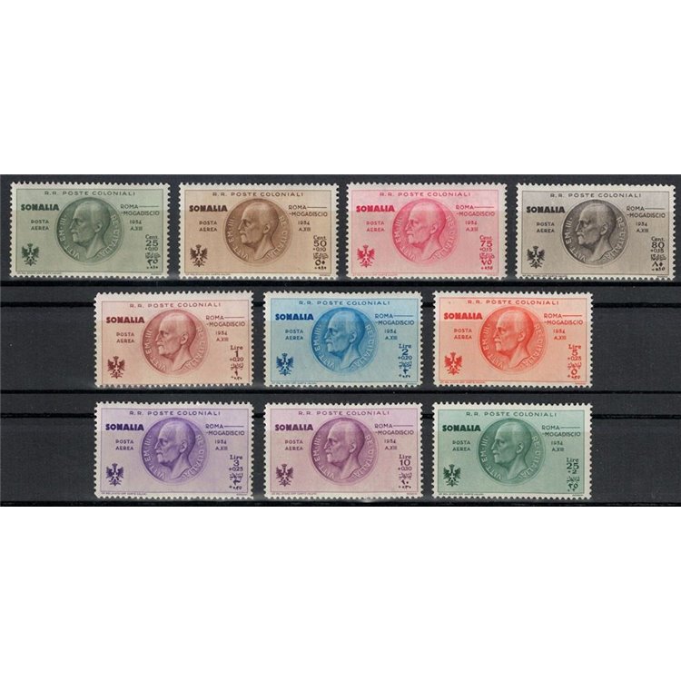 ITALIAN SOMALIA 1934 Rome-Mogadishu flight 10v MH*