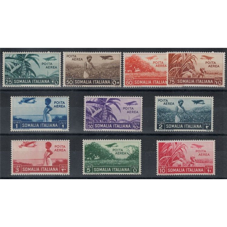 SOMALIA ITALIANA 1936 Serie Pittorica (posta aerea) 10v MH*