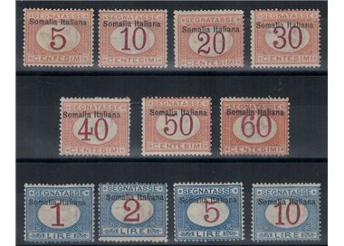 ITALIAN SOMALIA 1909 Tax stamp 11v MH*