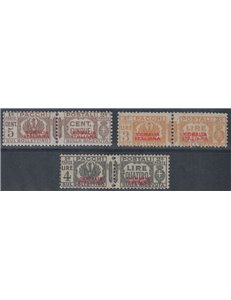 ITALIAN SOMALIA 1930-37 Postal parcels, red overprint type I 3v MH*