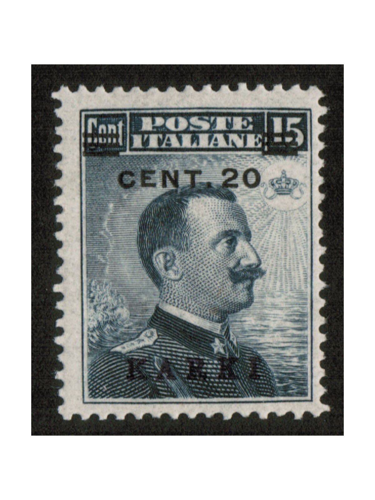 EGEO CARCHI 1916 20c su 15c grigio nero MH*