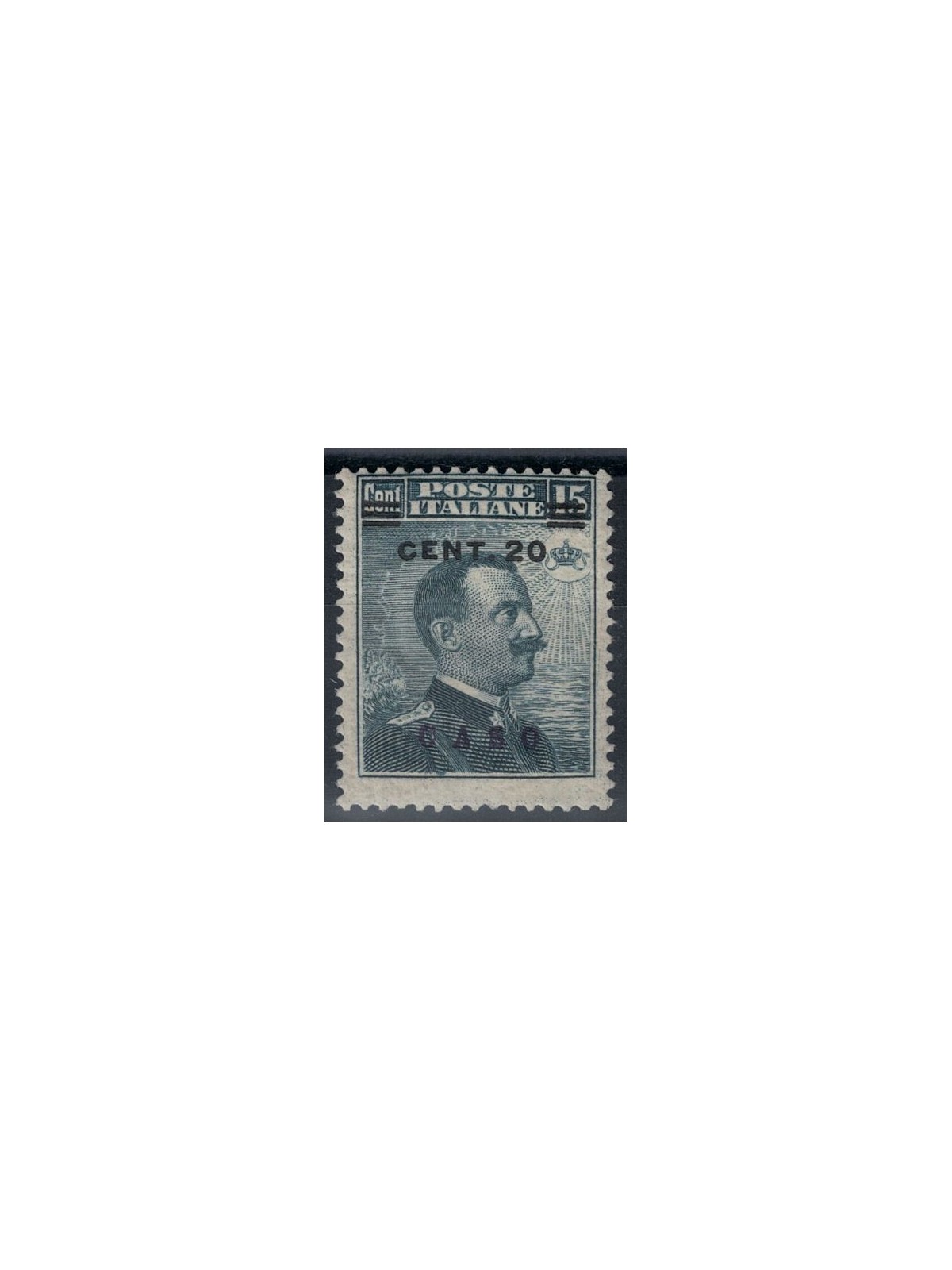 EGEO CASO 1916 20c su 15c grigio nero MH*