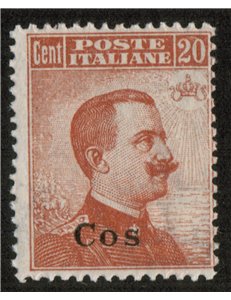 EGEO COO 1922 20c arancio filigrana corona MH*