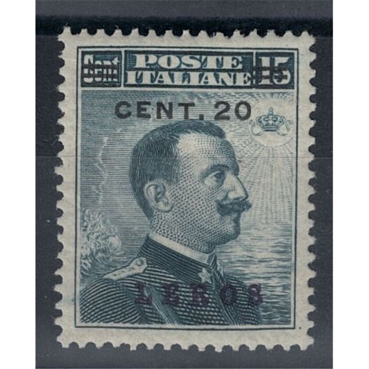 EGEO LERO 1916 20c on 15c grey black MH*
