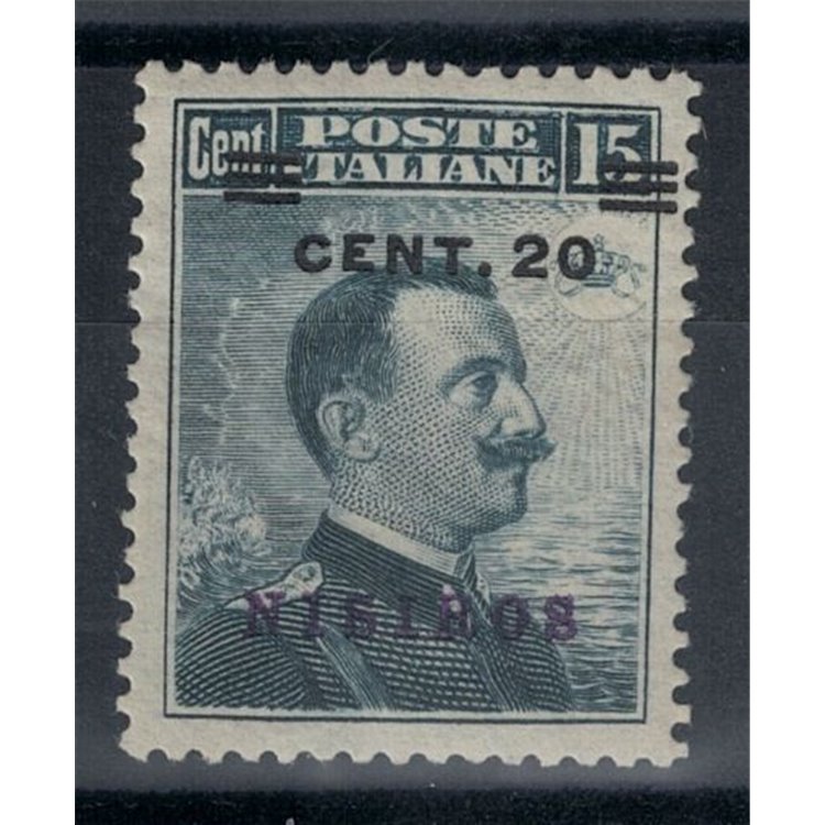 EGEO NISIRO 1916 20c on 15c grey black MH*