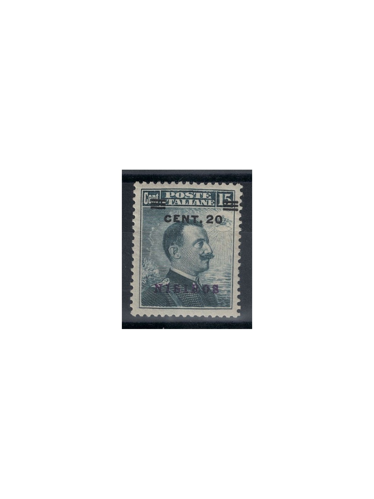 EGEO NISIRO 1916 20c su 15c grigio nero MH*