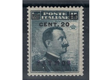 EGEO PATMO 1916 20c on 15c grey black MH*