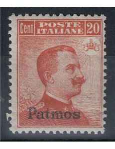 EGEO PATMO 1922 20c arancio filigrana corona MH*