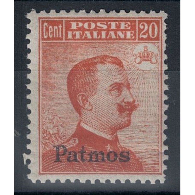 EGEO PATMO 1922 20c arancio filigrana corona MH*