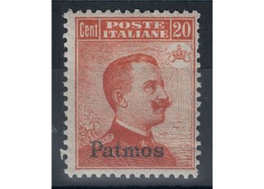EGEO PATMO 1922 20c arancio filigrana corona MH*