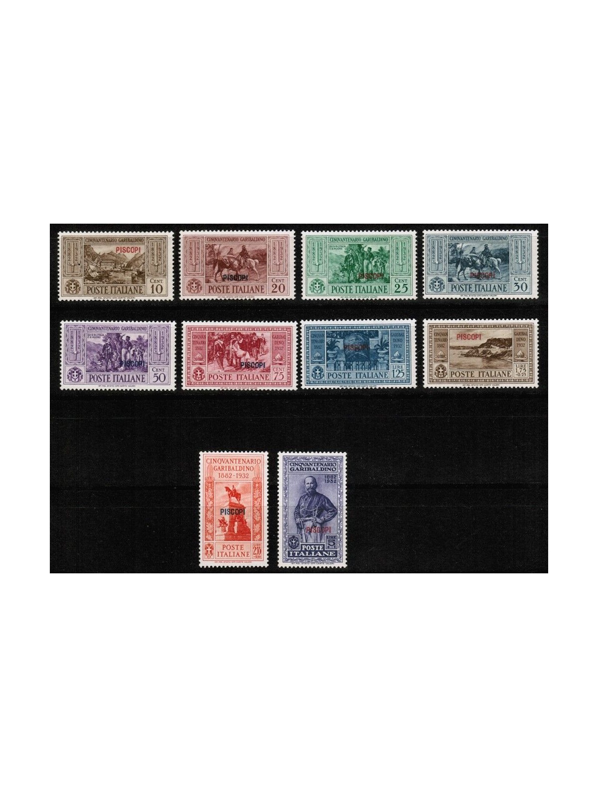 EGEO PISCOPI 1932 Giuseppe Garibaldi 10v MH*