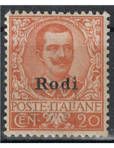 EGEO RODI 1916 20c arancio MH*