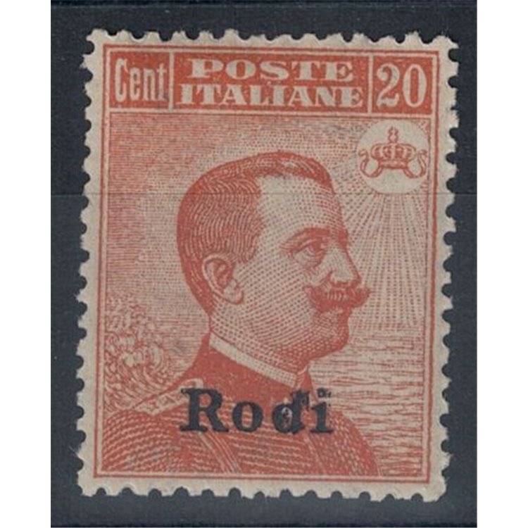 EGEO RODI 1918 20c arancio filigrana corona MH*
