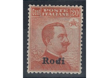 EGEO RODI 1918 20c orange crown watermark MH*