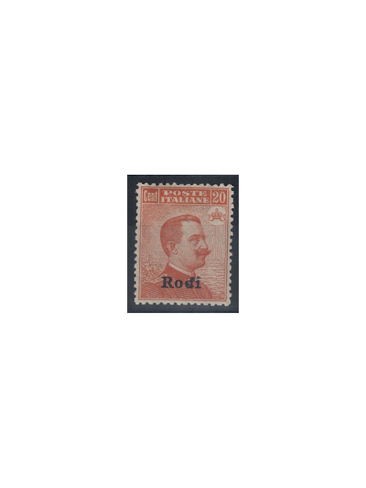 EGEO RODI 1918 20c arancio filigrana corona MH*