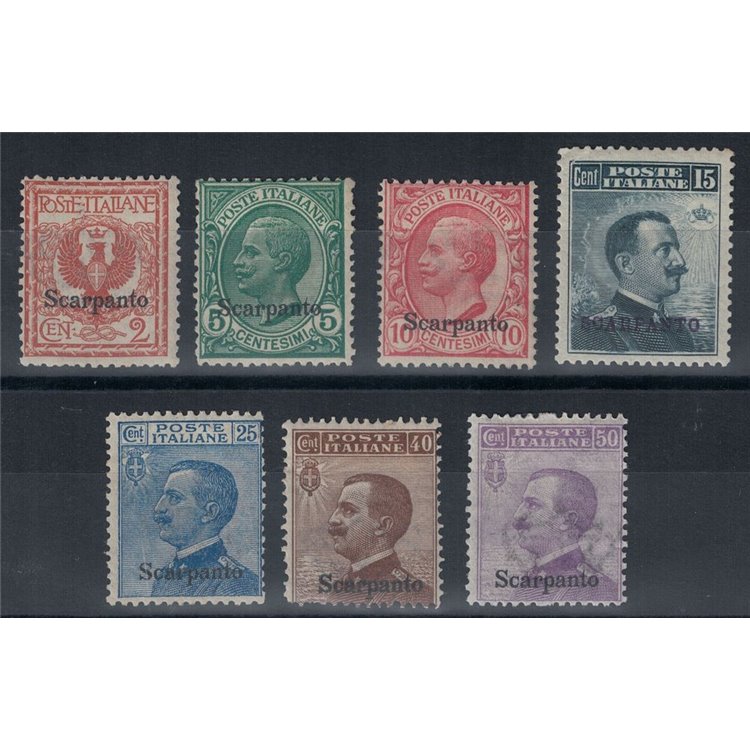 EGEO SCARPANTO 1912 Ordinary series 7v MH*
