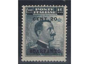 EGEO SCARPANTO 1916 20c su 15c grigio nero MH*